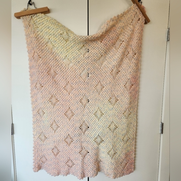 Pastel Crochet Throw Blanket - Picture 1 of 6